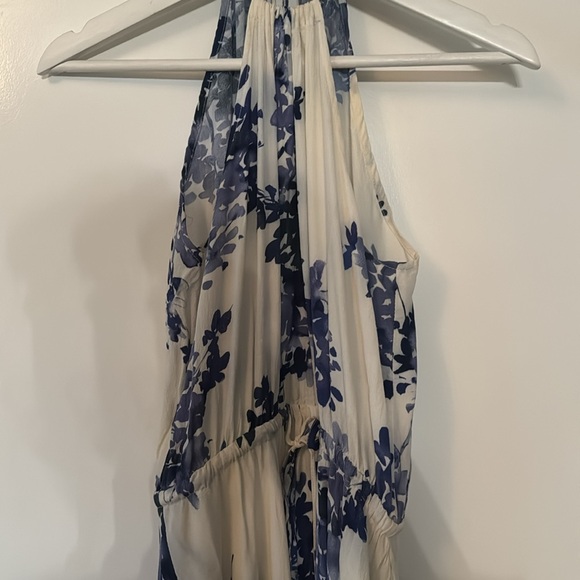 VICI | White and Blue floral Halter Maxi Dress | Size M - Picture 3 of 6